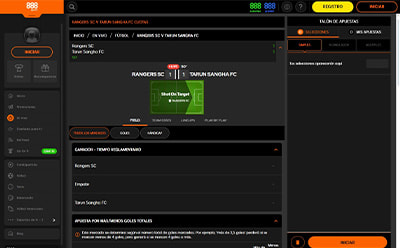 Página en vivo de fútbol en 888sports.