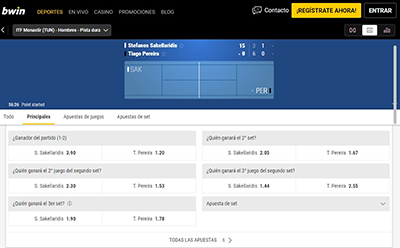 Página en vivo de tenis en bwin.