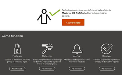 Página con información sobre la seguridad de Mastercard