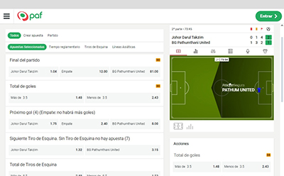 Página en vivo de fútbol en Paf.