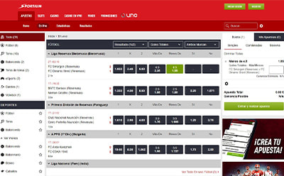 Página en vivo de fútbol en Sportium.
